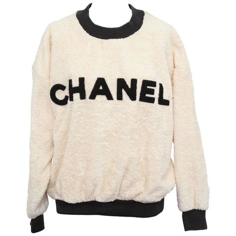 vintage chanel crop top|authentic Chanel logo sweater.